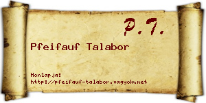 Pfeifauf Talabor névjegykártya